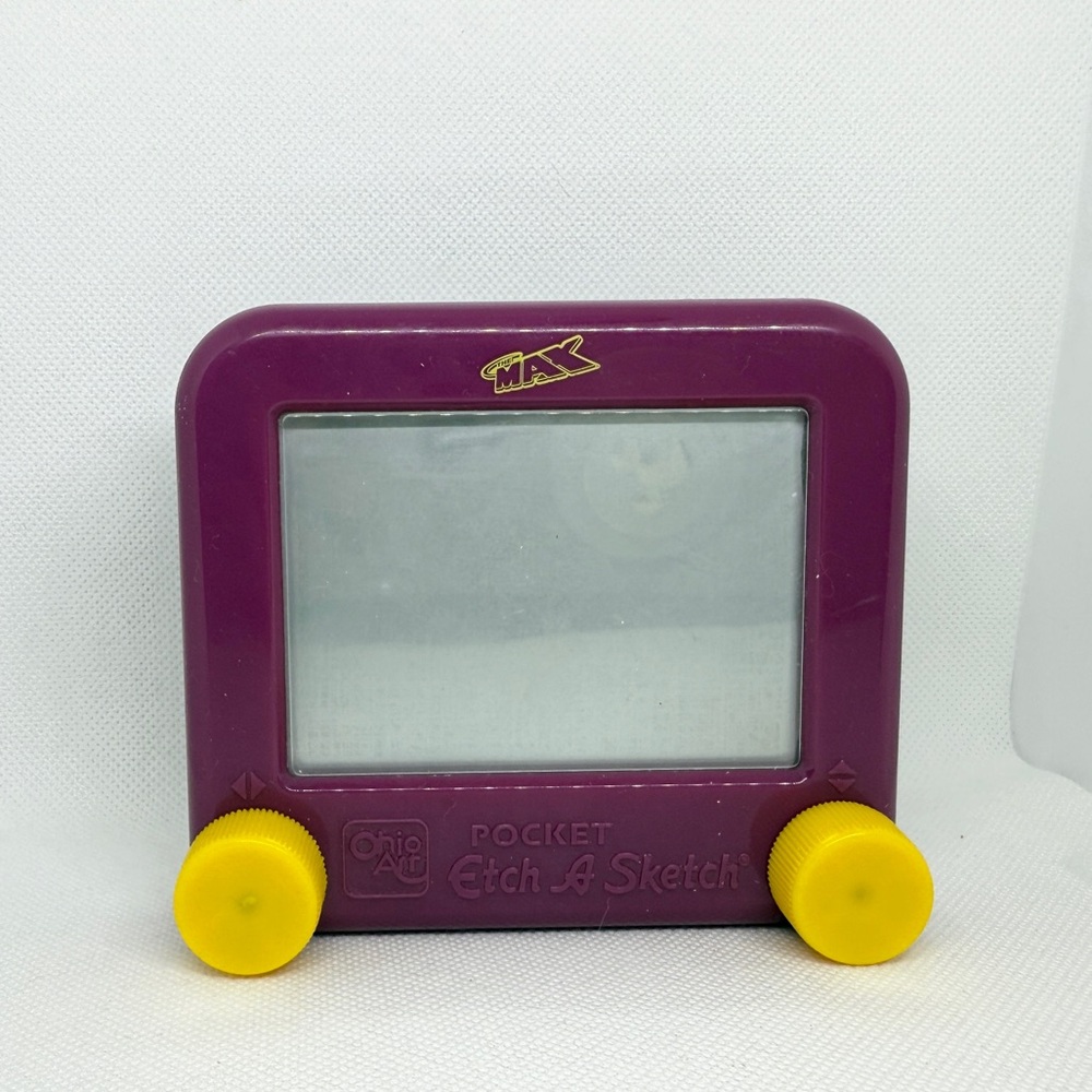 VTG Etch A Sketch MAX 2003 Purple Mini Pocket Edition  - Ohio Art Drawing Toy